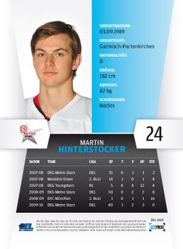 2010-11 Playercards (DEL) #DEL-060 Martin Hinterstocker Back