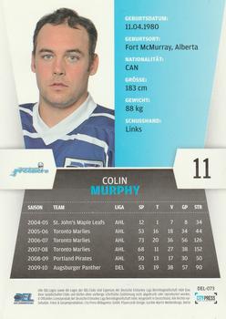 2010-11 Playercards (DEL) #DEL-073 Colin Murphy Back