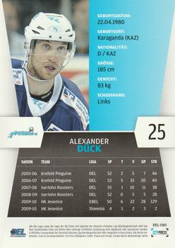 2010-11 Playercards (DEL) #DEL-080 Alexander Duck Back