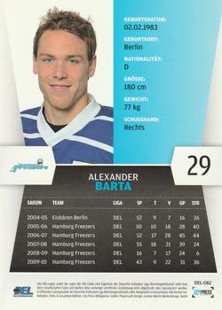 2010-11 Playercards (DEL) #DEL-082 Alexander Barta Back