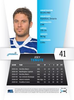 2010-11 Playercards (DEL) #DEL-084 Joey Tenute Back
