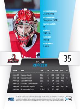 2010-11 Playercards (DEL) #DEL-088 Youri Ziffzer Back