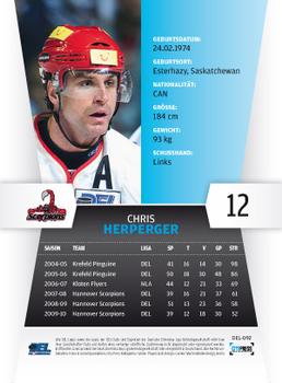 2010-11 Playercards (DEL) #DEL-092 Chris Herperger Back
