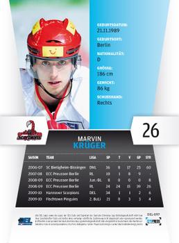 2010-11 Playercards (DEL) #DEL-097 Marvin Kruger Back