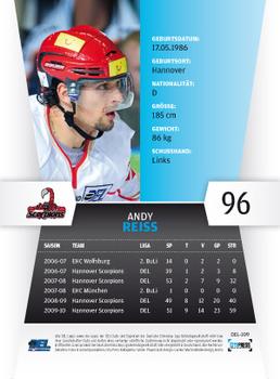 2010-11 Playercards (DEL) #DEL-109 Andy Reiss Back