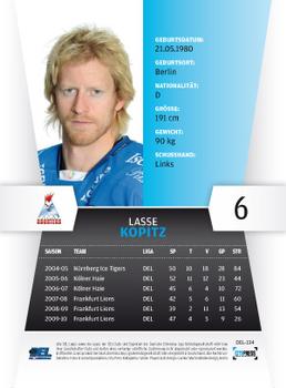 2010-11 Playercards (DEL) #DEL-134 Lasse Kopitz Back