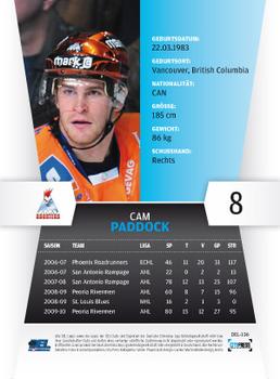 2010-11 Playercards (DEL) #DEL-136 Cam Paddock Back