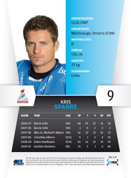 2010-11 Playercards (DEL) #DEL-137 Kris Sparre Back