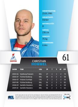 2010-11 Playercards (DEL) #DEL-150 Christian Hommel Back