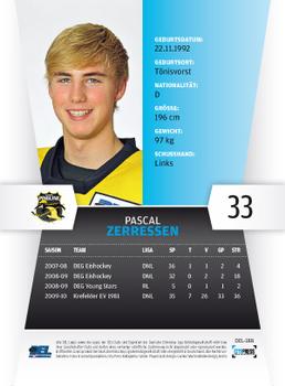 2010-11 Playercards (DEL) #DEL-188 Pascal Zerressen Back
