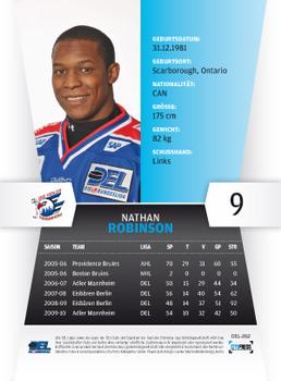 2010-11 Playercards (DEL) #DEL-202 Nathan Robinson Back