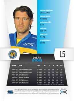 2010-11 Playercards (DEL) #DEL-224 Dylan Gyori Back