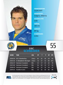 2010-11 Playercards (DEL) #DEL-233 Eric Schneider Back