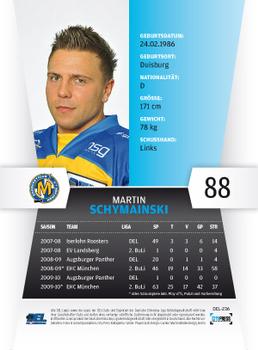2010-11 Playercards (DEL) #DEL-236 Martin Schymainski Back