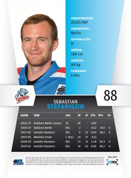 2010-11 Playercards (DEL) #DEL-240 Sebastian Stefaniszin Back