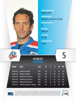 2010-11 Playercards (DEL) #DEL-241 Robert Leask Back