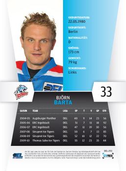 2010-11 Playercards (DEL) #DEL-253 Bjorn Barta Back