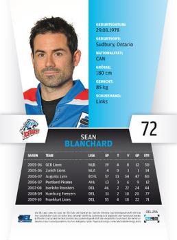 2010-11 Playercards (DEL) #DEL-256 Sean Blanchard Back