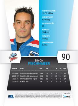 2010-11 Playercards (DEL) #DEL-259 Simon Fischhaber Back