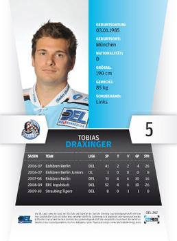 2010-11 Playercards (DEL) #DEL-262 Tobias Draxinger Back