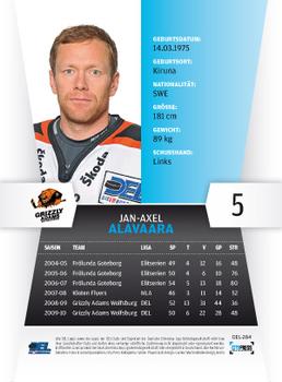 2010-11 Playercards (DEL) #DEL-284 Jan-Axel Alavaara Back