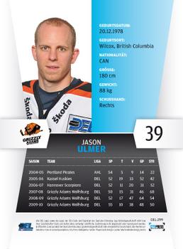 2010-11 Playercards (DEL) #DEL-299 Jason Ulmer Back