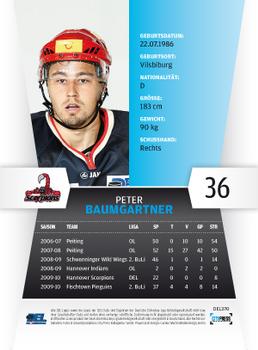 2010-11 Playercards (DEL) #DEL-370 Peter Baumgartner Back