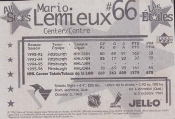 1996-97 Upper Deck Kraft - Jell-O All-Stars #NNO Mario Lemieux  Back