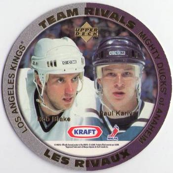 1996-97 Upper Deck Kraft - Team Rivals #NNO Rob Blake / Paul Kariya / Kevin Dineen / Peter Bondra  Front