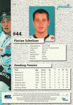 2006-07 Playercards (DEL) #76 Florian Schnitzer Back
