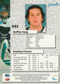 2006-07 Playercards (DEL) #265 Steffen Karg Back