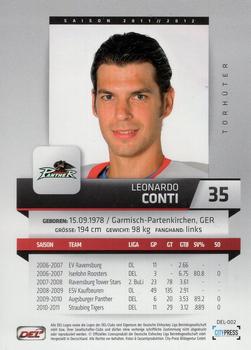 2011-12 Playercards (DEL) #DEL-002 Leonardo Conti Back