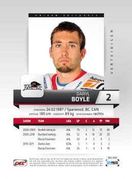 2011-12 Playercards (DEL) #DEL-003 Daryl Boyle Back