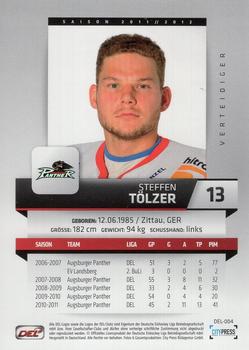 2011-12 Playercards (DEL) #DEL-004 Steffen Tolzer Back