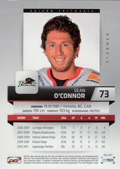 2011-12 Playercards (DEL) #DEL-017 Sean O'Connor Back