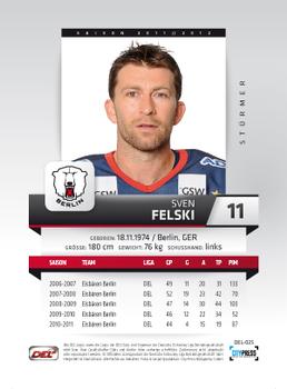 2011-12 Playercards (DEL) #DEL-025 Sven Felski Back