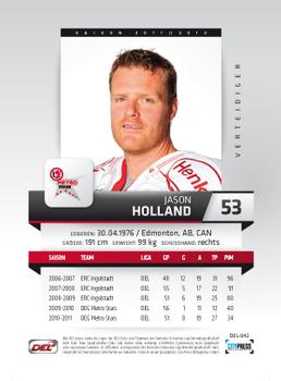 2011-12 Playercards (DEL) #DEL-042 Jason Holland Back