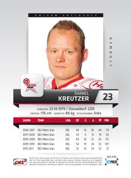 2011-12 Playercards (DEL) #DEL-049 Daniel Kreutzer Back