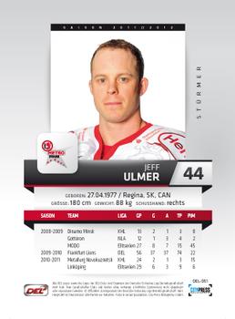 2011-12 Playercards (DEL) #DEL-051 Jeff Ulmer Back