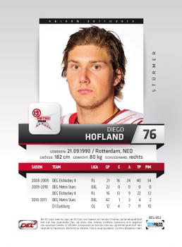 2011-12 Playercards (DEL) #DEL-052 Diego Hofland Back