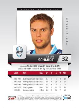 2011-12 Playercards (DEL) #DEL-060 Kevin Schmidt Back