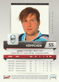 2011-12 Playercards (DEL) #DEL-061 Patrick Koppchen Back