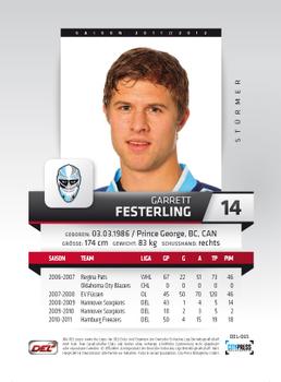 2011-12 Playercards (DEL) #DEL-065 Garrett Festerling Back