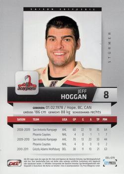 2011-12 Playercards (DEL) #DEL-079 Jeff Hoggan Back