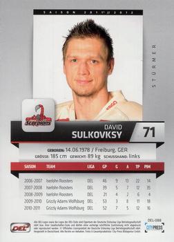 2011-12 Playercards (DEL) #DEL-088 David Sulkovsky Back