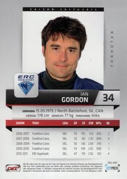 2011-12 Playercards (DEL) #DEL-091 Ian Gordon Back