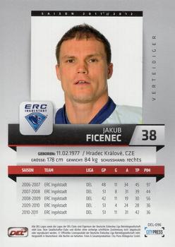 2011-12 Playercards (DEL) #DEL-096 Jakub Ficenec Back