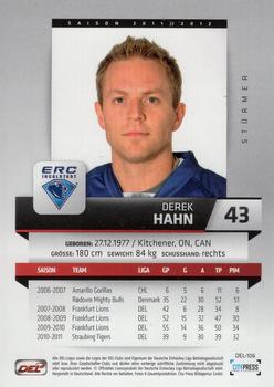 2011-12 Playercards (DEL) #DEL-106 Derek Hahn Back