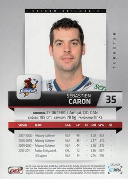 2011-12 Playercards (DEL) #DEL-109 Sebastien Caron Back