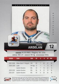 2011-12 Playercards (DEL) #DEL-114 Mark Ardelan Back